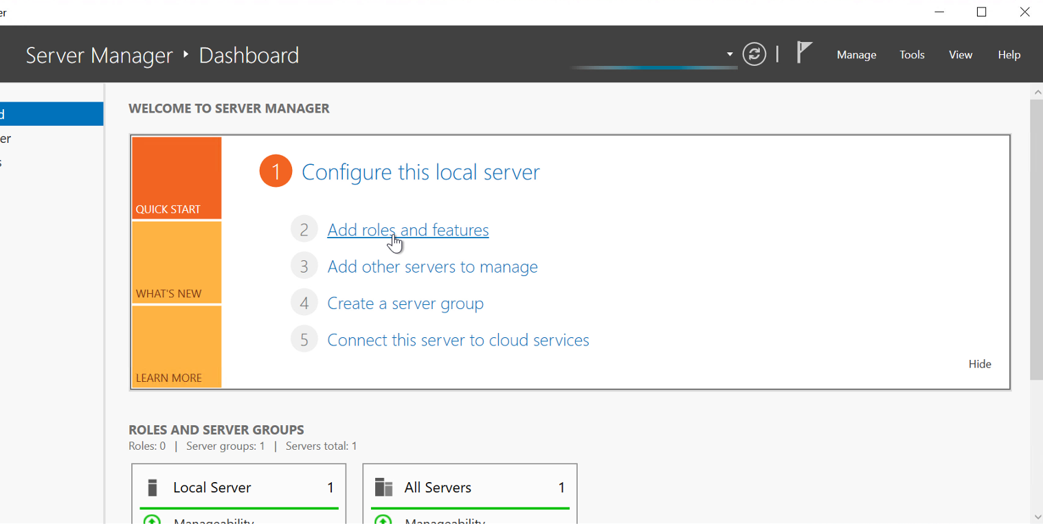 Activer IIS sur Windows Server