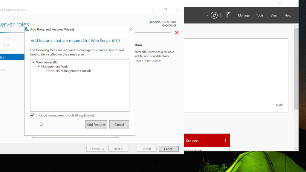 Activer IIS sur windows server