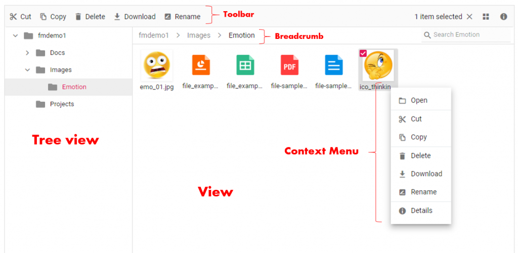 Blob storage File manager