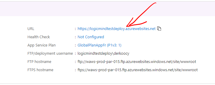 Déployer package Azure app service