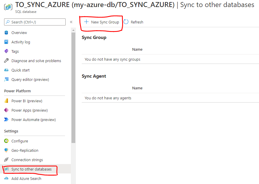 create sync group