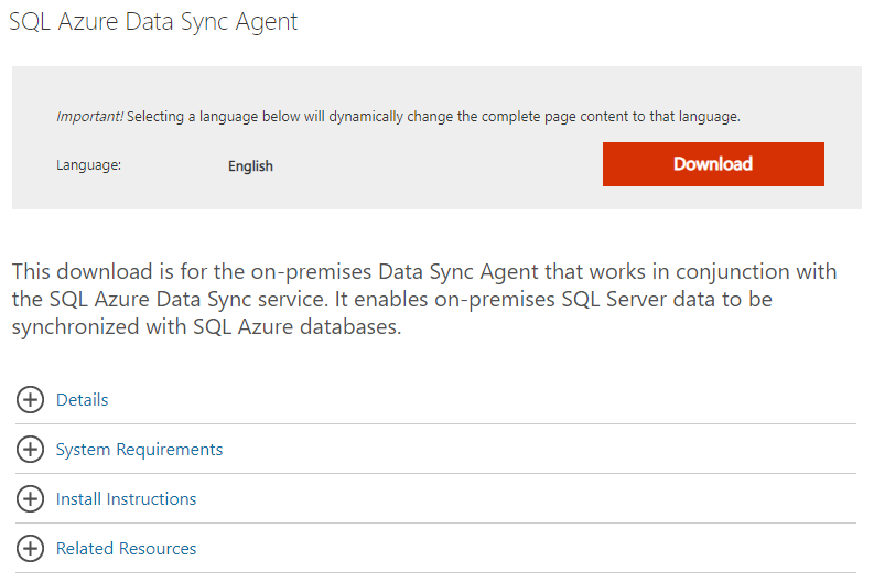 install data sync agent