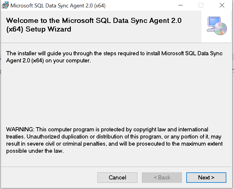 install data sync agent 