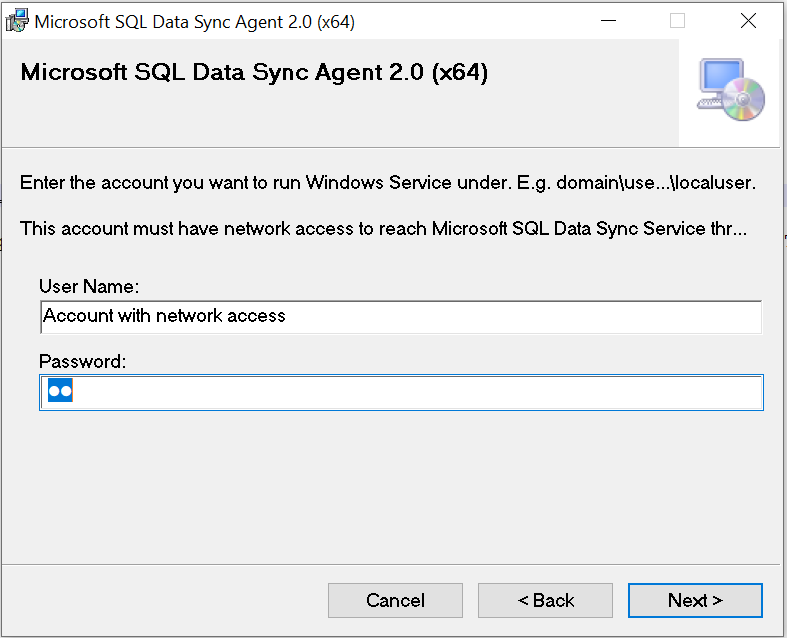 install data sync agent 