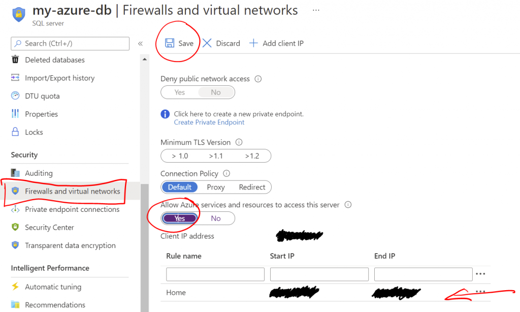 authorize azure SQL Server