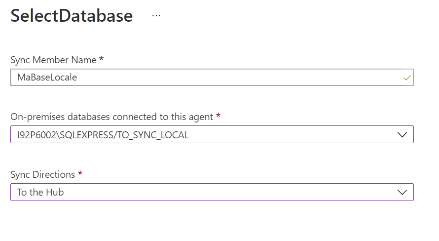 select database