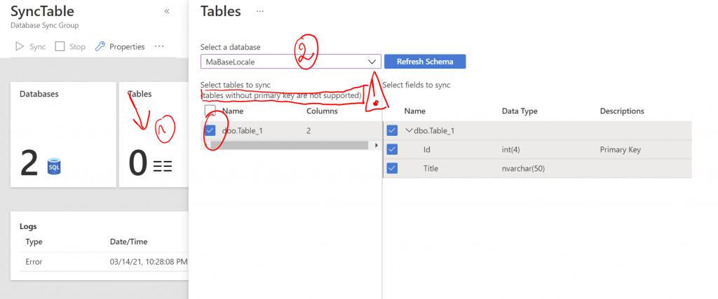 table sync