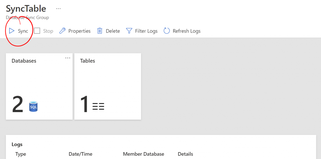 sync database