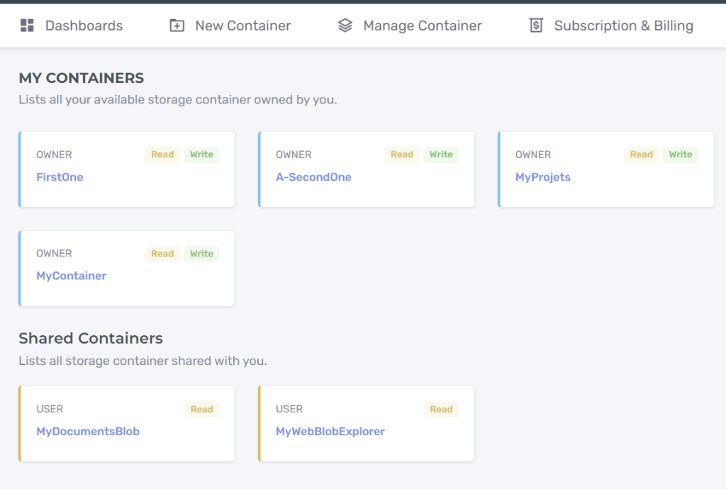 Azure Blob  Storage Container Web Explorer 